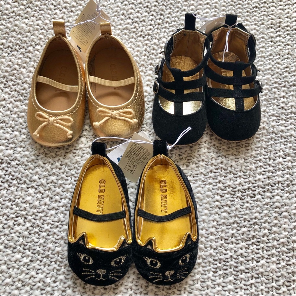 (SET OF 3) Old Navy shoes, 3-6 months